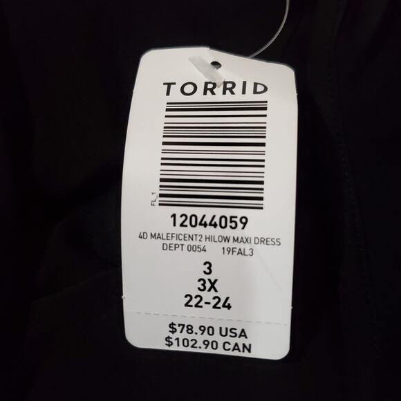 Torrid X Disney Her Universe Maleficent 2 Black Jersey Hi-Low Dress Size 3X NWT - Picture 10 of 15